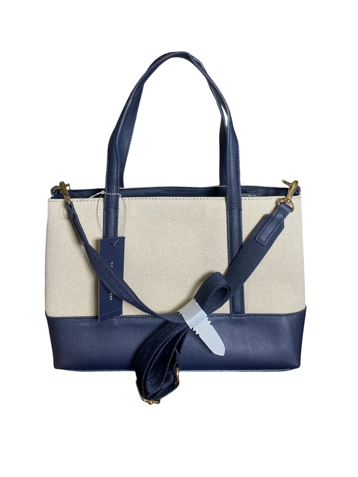 Bolsa Tote Tommy Hilfiger – Beige & Azul Navy Elegante
