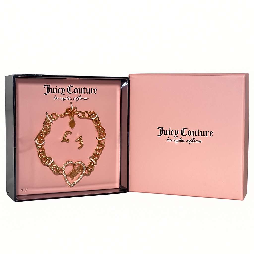 Set de Pulsera Juicy Couture Corazón y Aretes "J"