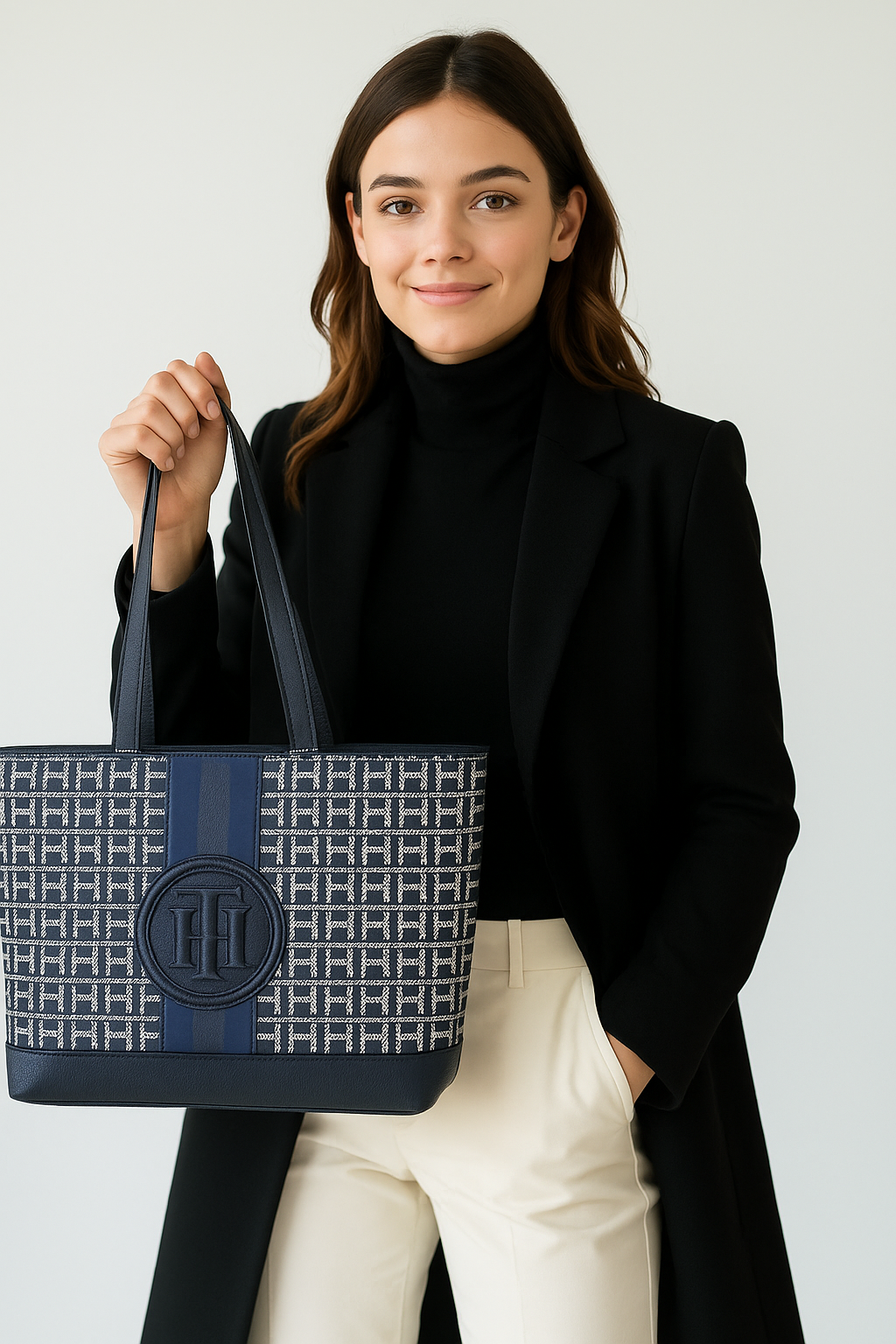 Bolsa Tommy Hilfiger Azul Marino Tote | Icono Clásico con Toque Moderno