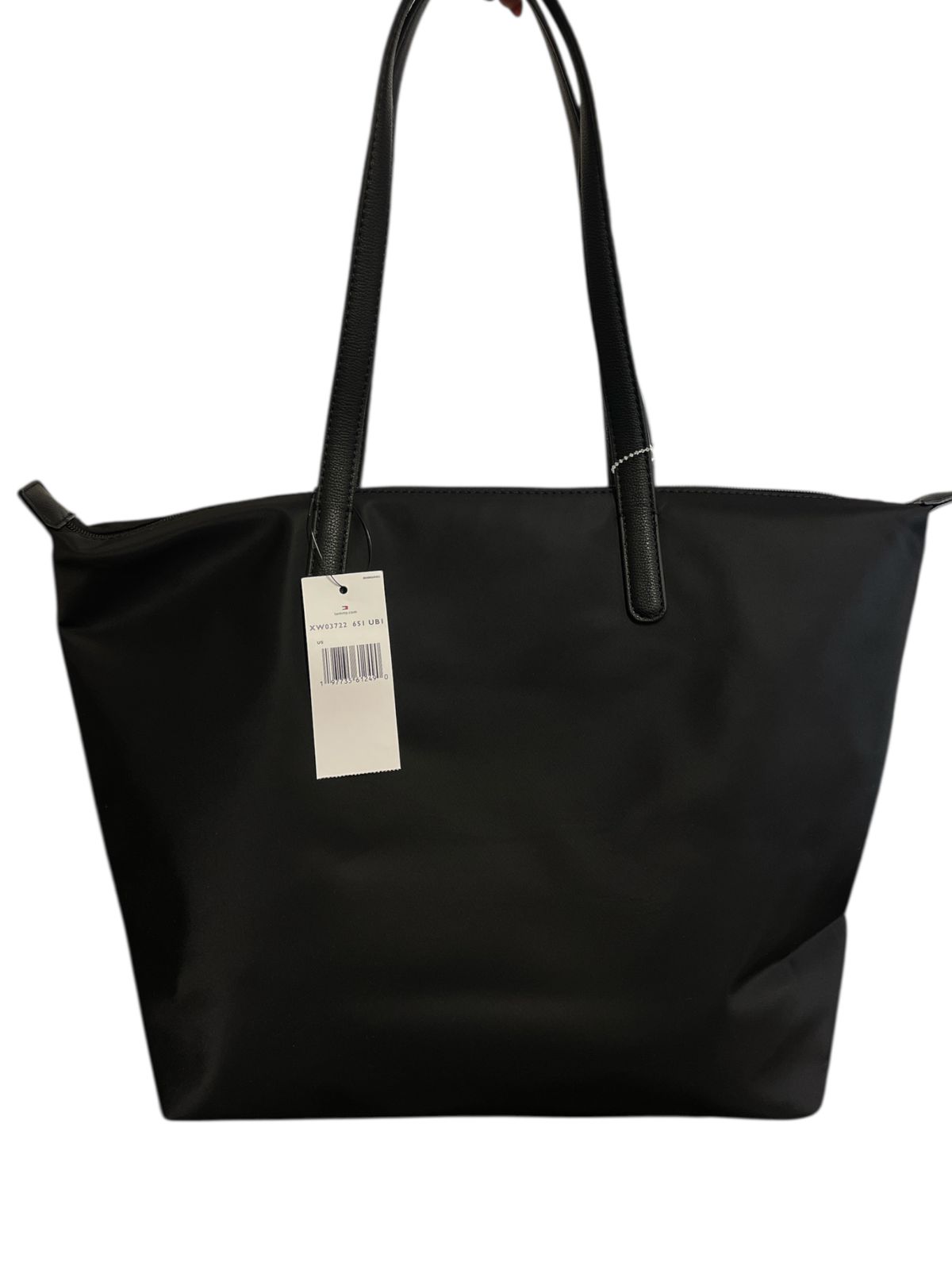 Bolsa Tote Negra Elegante con Franja Icónica