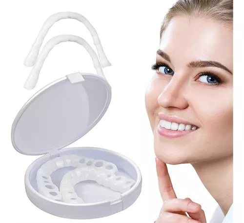 2pcs Carillas Dientes Postizos De Sonrisa Superior Inferior