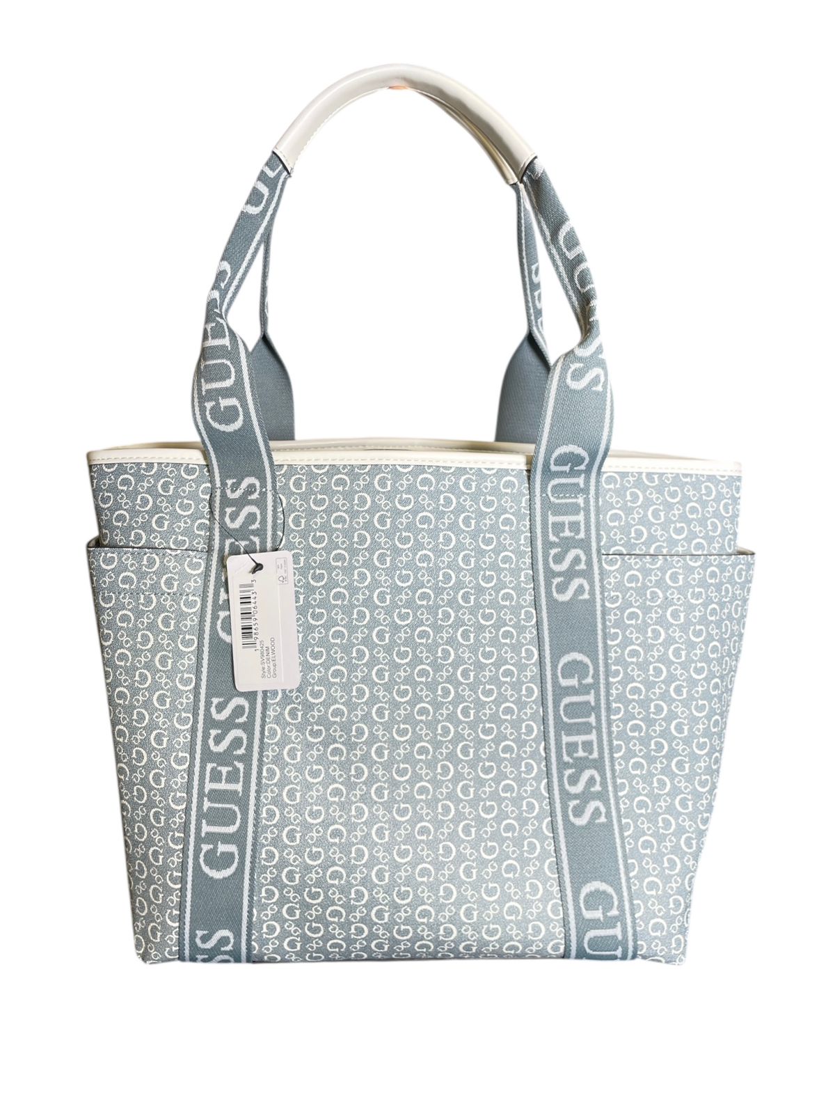 Bolsa Tote GUESS Monogram Azul – Elegancia diaria con gran capacidad