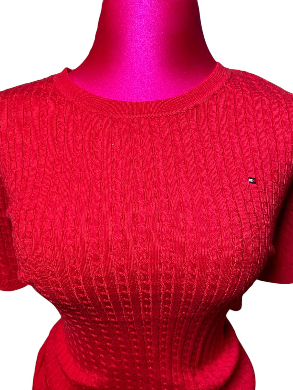 Blusa Tommy Hilfiger Roja Tejida Dama – Talla XL