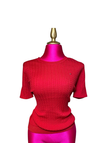Blusa Tommy Hilfiger Roja Tejida Dama – Talla XL