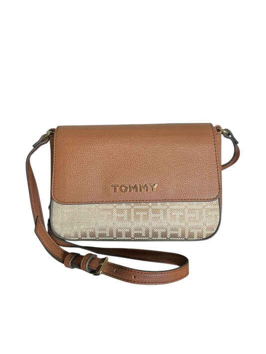 Bolsa Crossbody Tommy Hilfiger Café con Monograma Beige