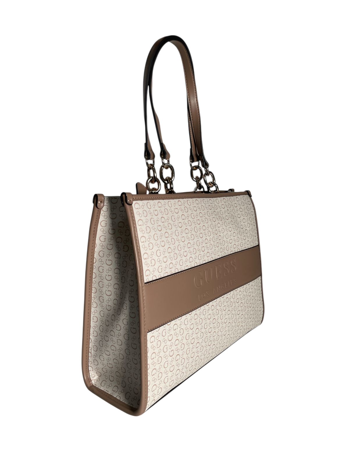 Bolsa Guess Los Ángeles Bicolor Beige y Café