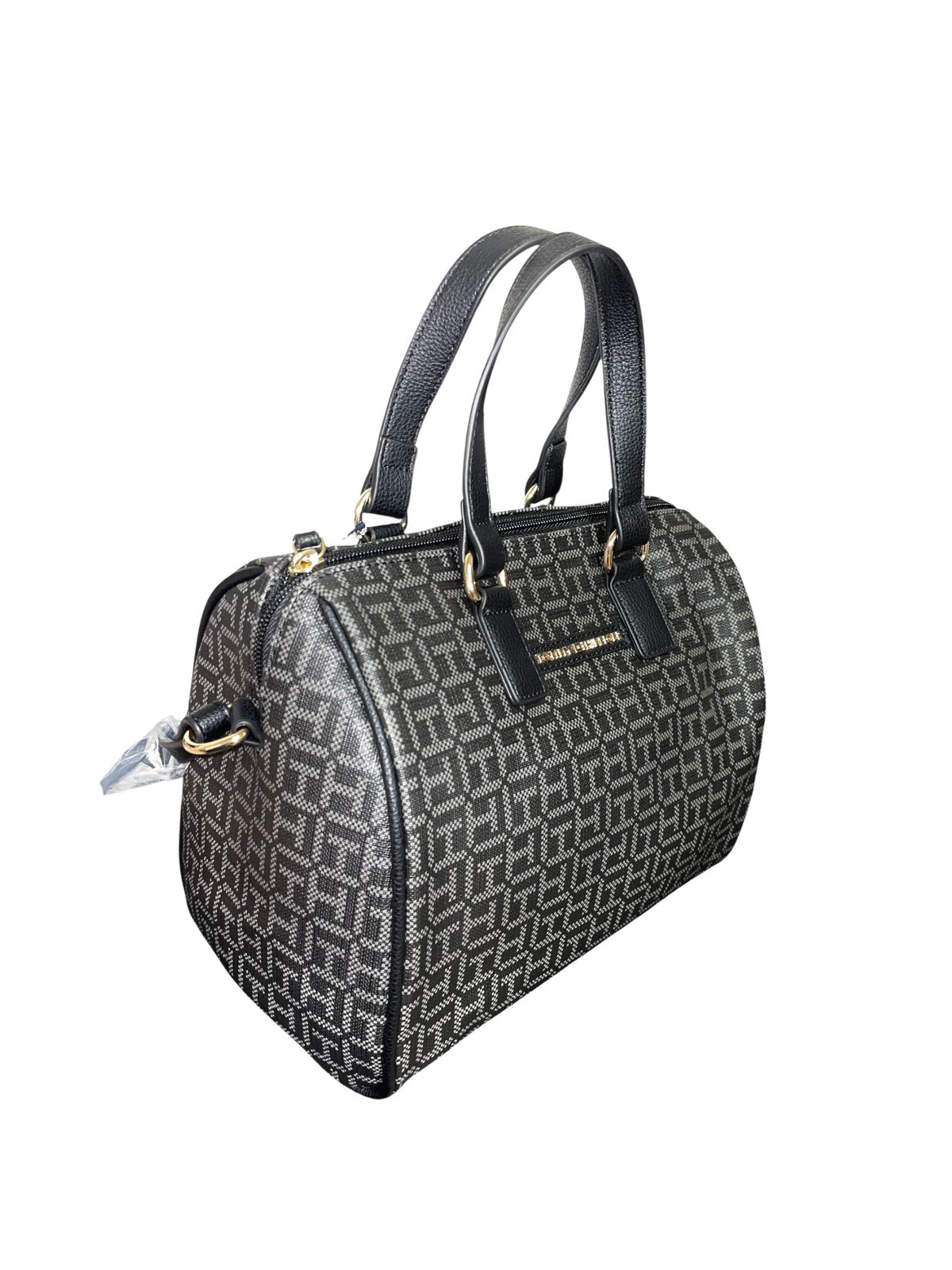 Bolso Satchel Negro Monograma Tommy Hilfiger