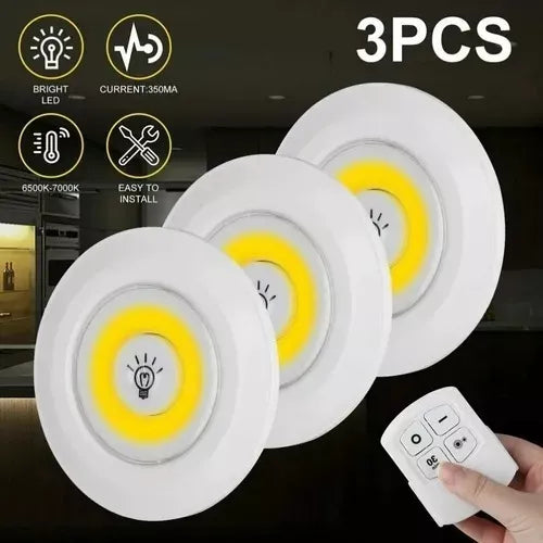 Set de 3 luces led individuales con control remoto