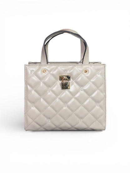 Bolso Guess Acolchado - Beige Crema con Herrajes Dorados