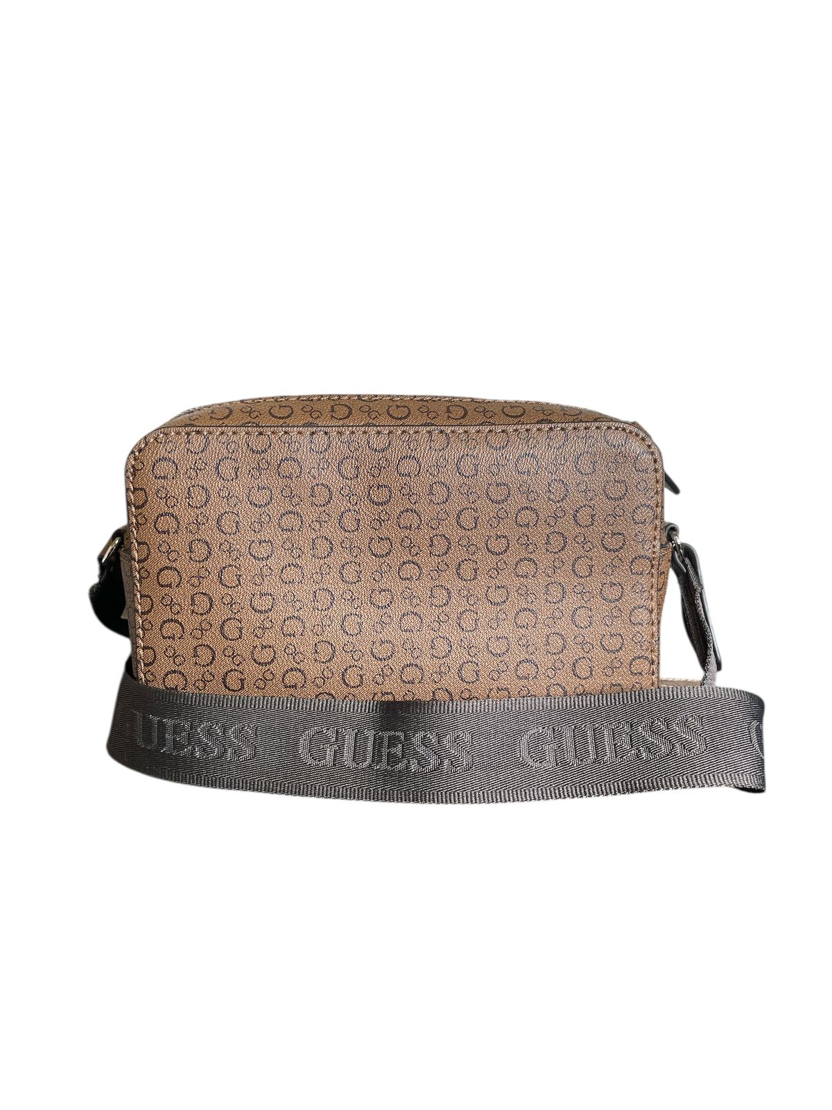 Crossbody GUESS Café Monograma con Correa Ajustable