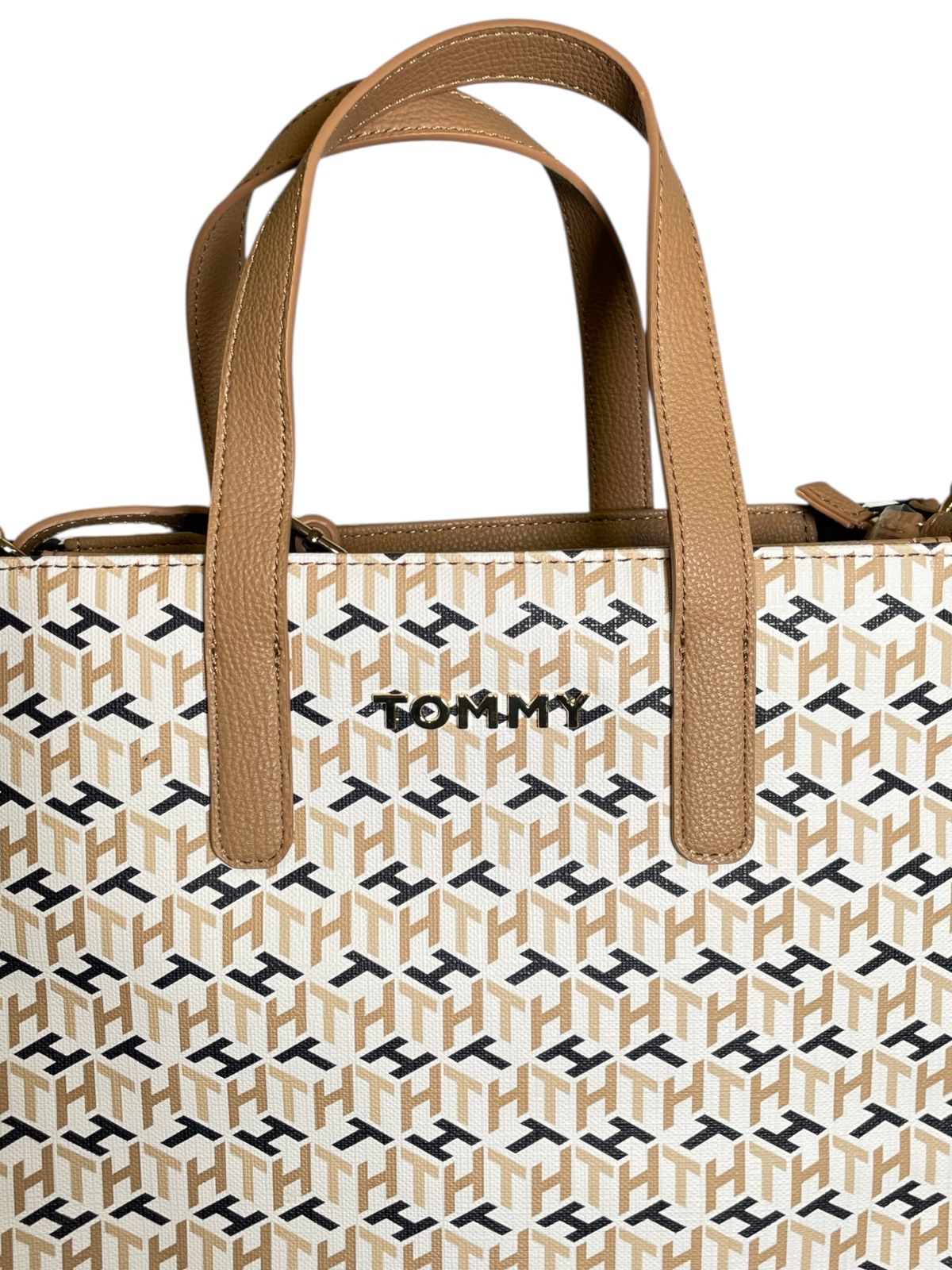 Bolsa Tote Tommy Hilfiger Beige con Monograma