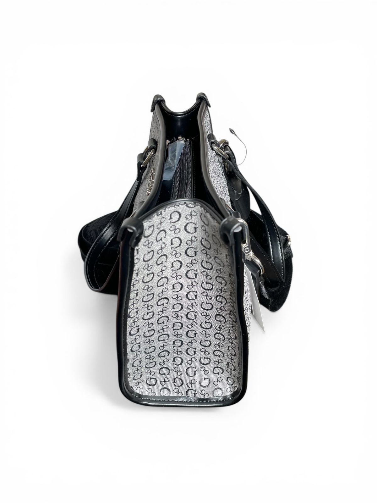 Bolsa Guess Monograma Negro/Gris con Correa Ajustable