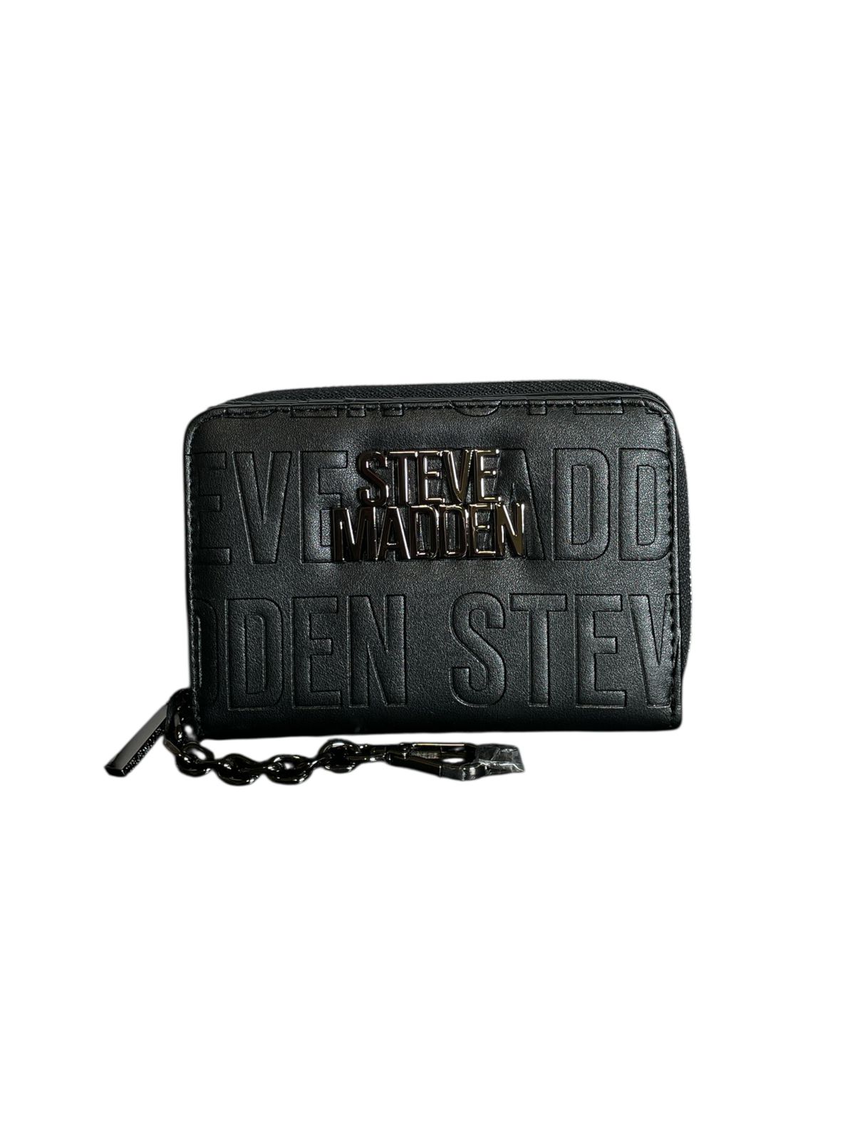 Cartera Steve Madden Negra con Logotipo en Relieve