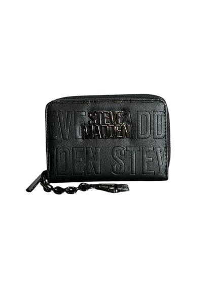 Cartera Steve Madden Negra con Logotipo en Relieve