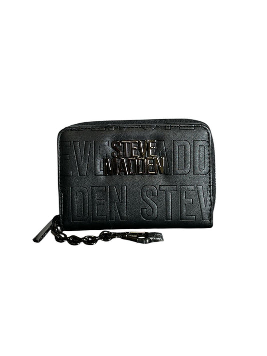 Cartera Steve Madden Negra con Logotipo en Relieve