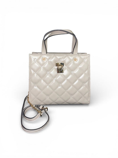 Bolso Guess Acolchado - Beige Crema con Herrajes Dorados