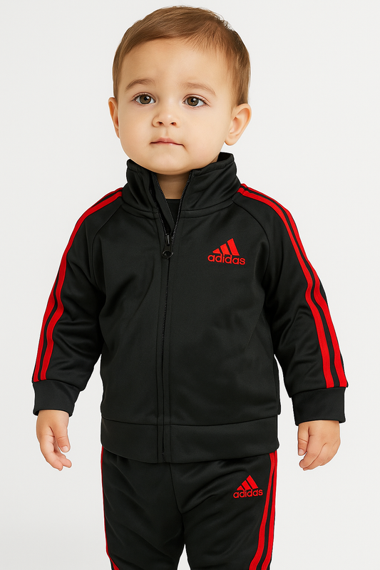 Conjunto Pants Adidas de Niño Negro con Rojo - Talla 6M