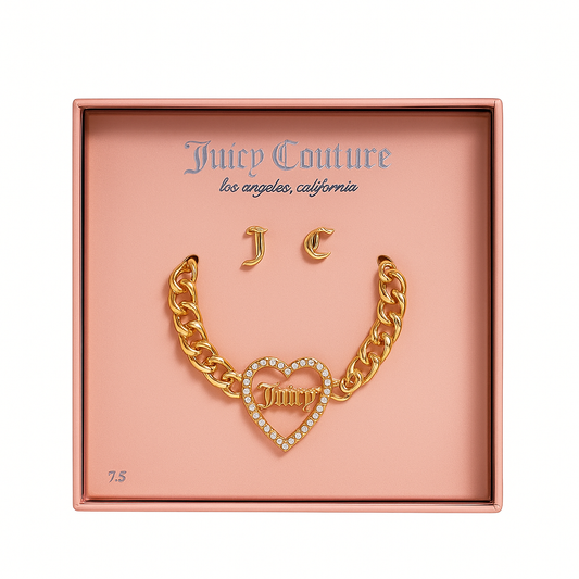 Set de Pulsera Juicy Couture Corazón y Aretes "J"