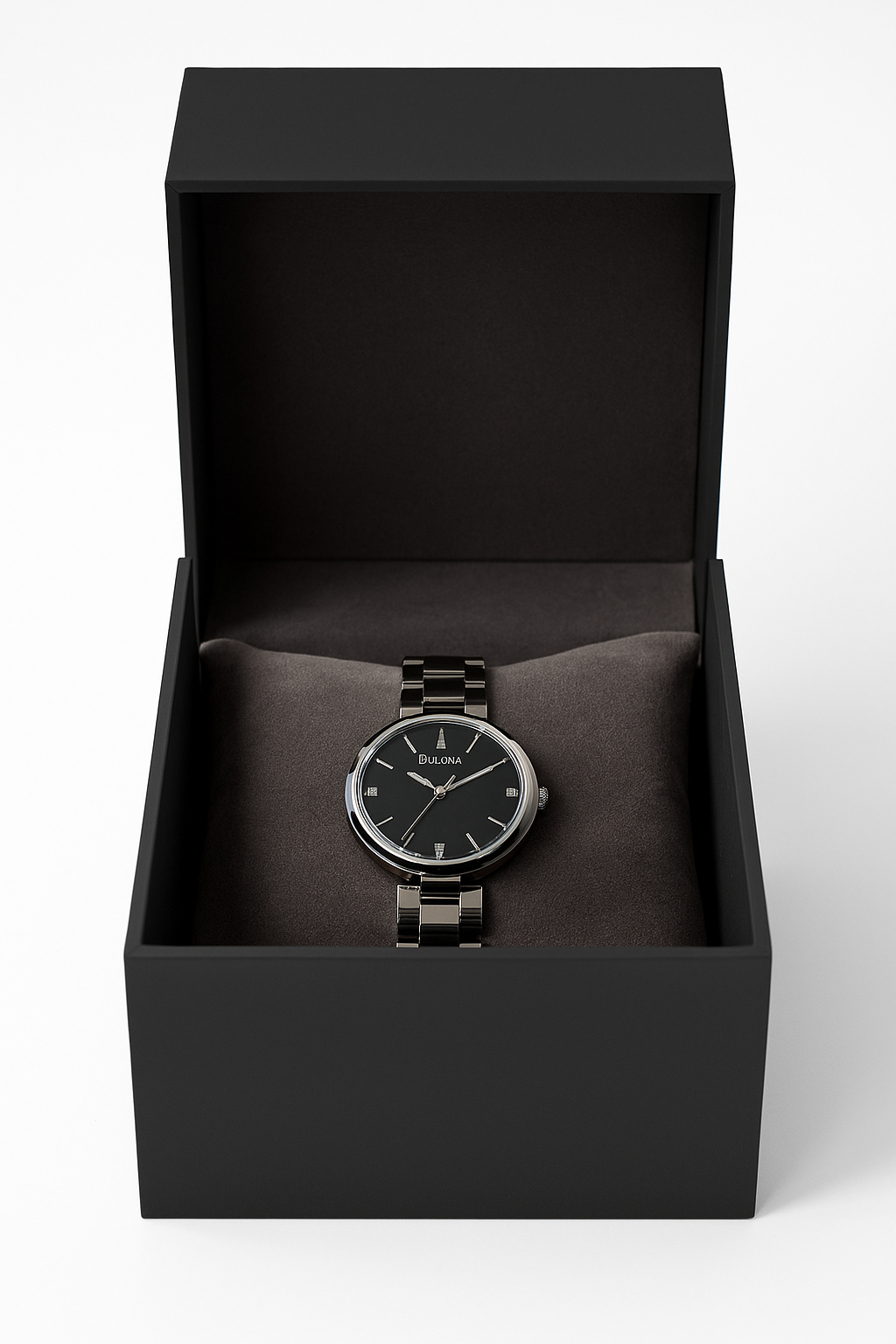 Reloj Bulova Negro con Plateado