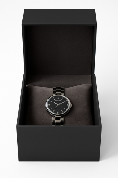 Reloj Bulova Negro con Plateado