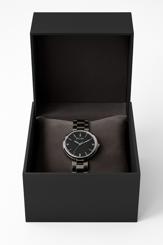 Reloj Bulova Negro con Plateado