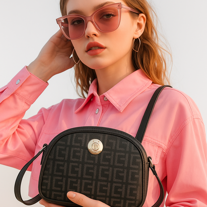 Bolsa Tommy Hilfiger Negra Domo Monograma | Crossbody Original