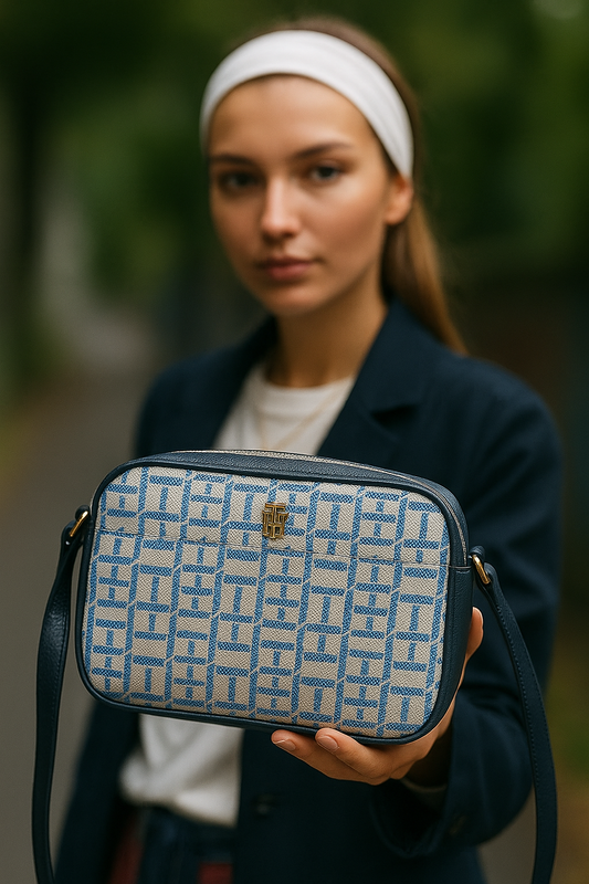 Bolsa Tommy Hilfiger Azul Monograma | Estilo y Elegancia Casual
