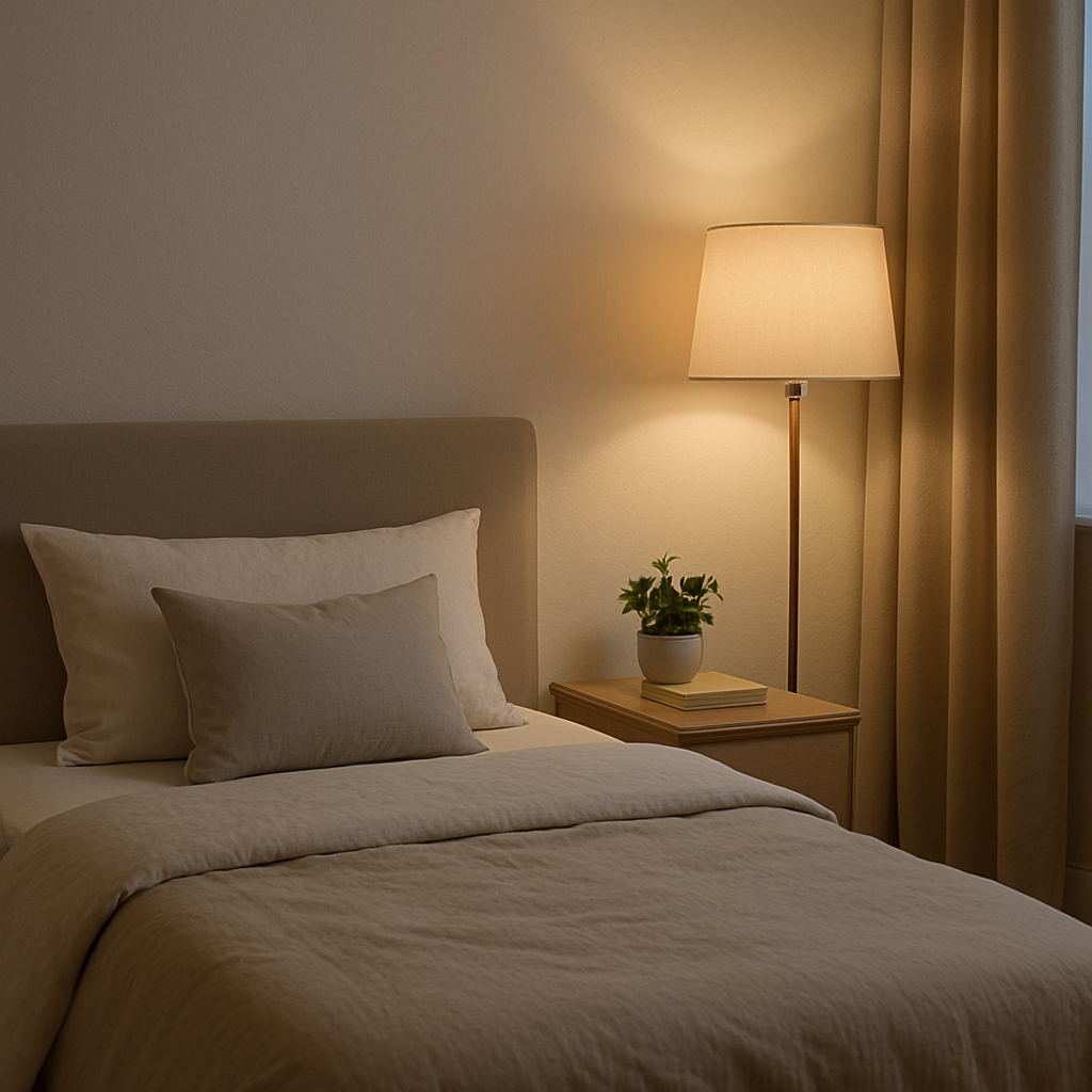 Escritorio con Lámpara Astronauta encendida