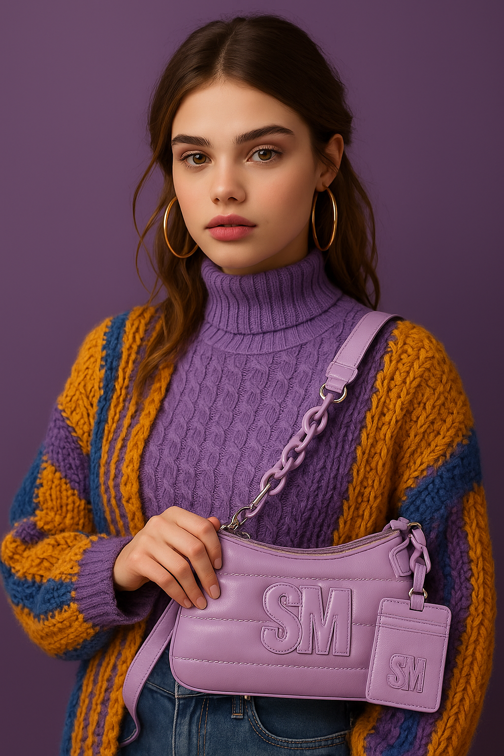 Bolsa Steve Madden con Monedero y Porta Tarjetas – Colores Lila y Menta
