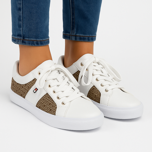 Tenis Tommy Hilfiger Mujer Clásicos Blancos con Logo