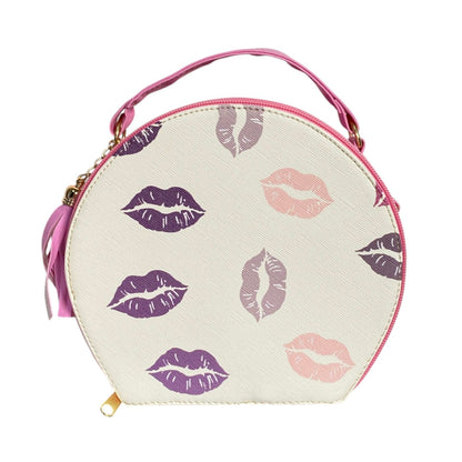 Bolso Circular de Mano Crossbody Print Besos | Hecho en México