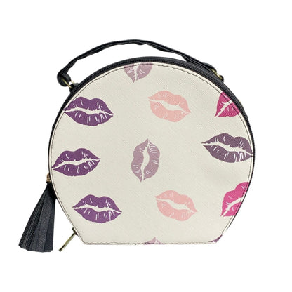 Bolso Circular de Mano Crossbody Print Besos | Hecho en México