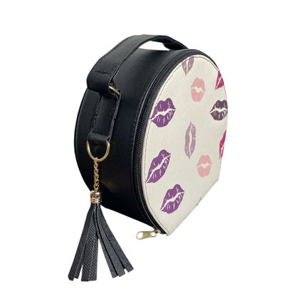 Bolso Circular de Mano Crossbody Print Besos | Hecho en México
