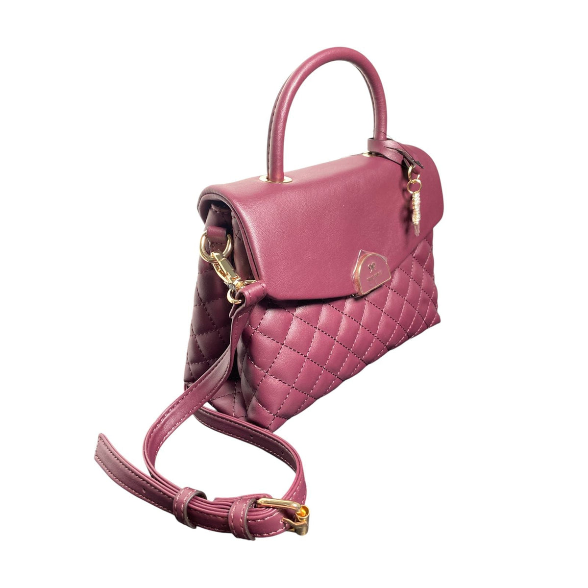 Bolso NEW WEST Acolchado Vino con Asa y Correa