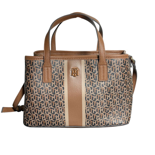 Bolso Satchel Tommy Hilfiger Monograma Marrón Elegante