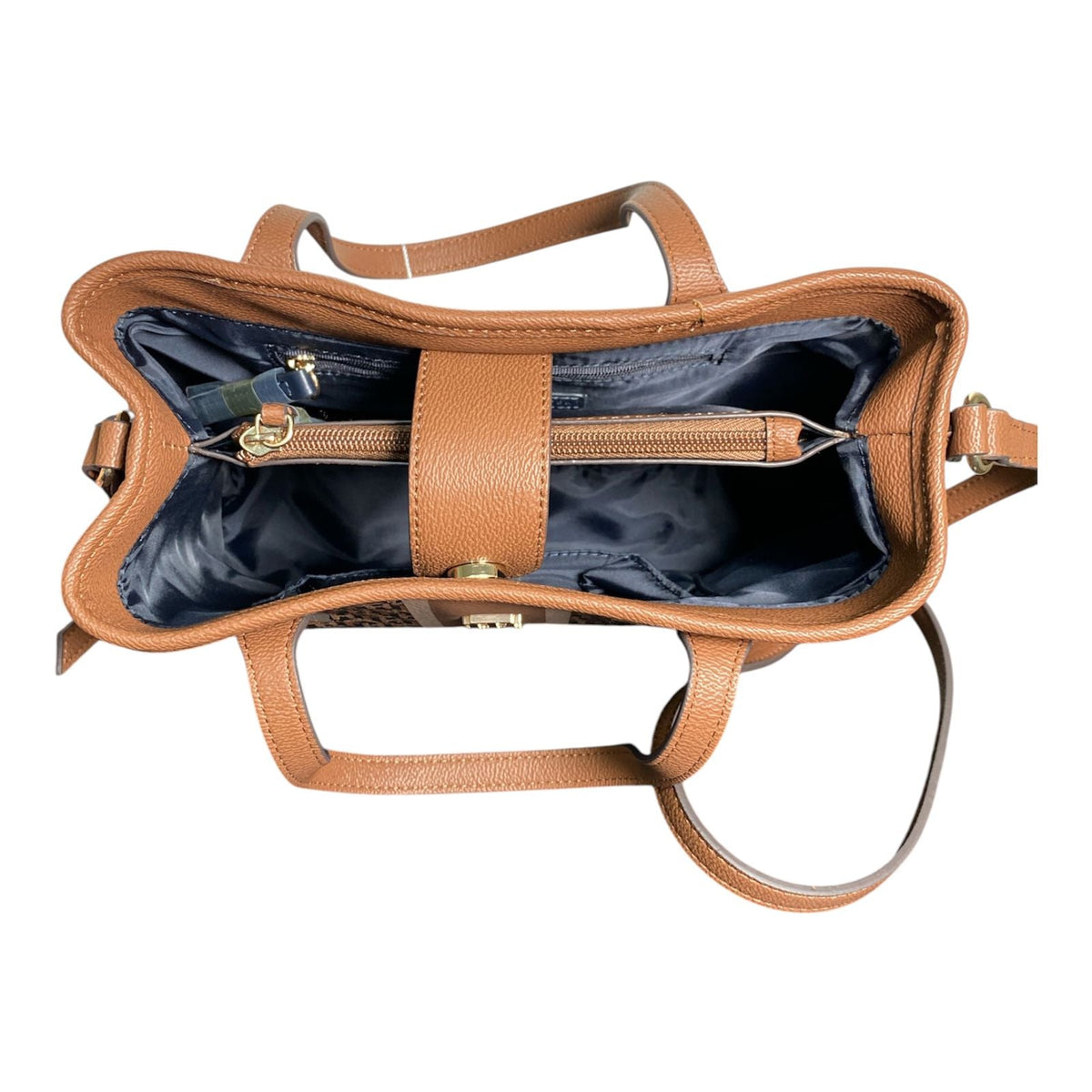 Bolso Satchel Tommy Hilfiger Monograma Marrón Elegante