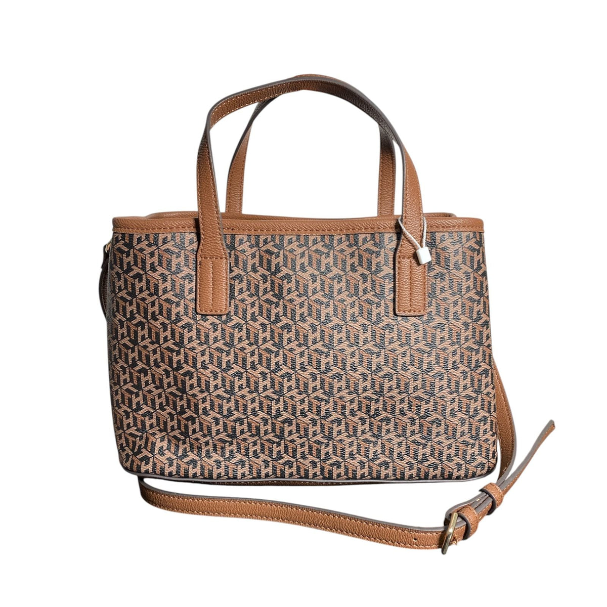 Bolso Satchel Tommy Hilfiger Monograma Marrón Elegante