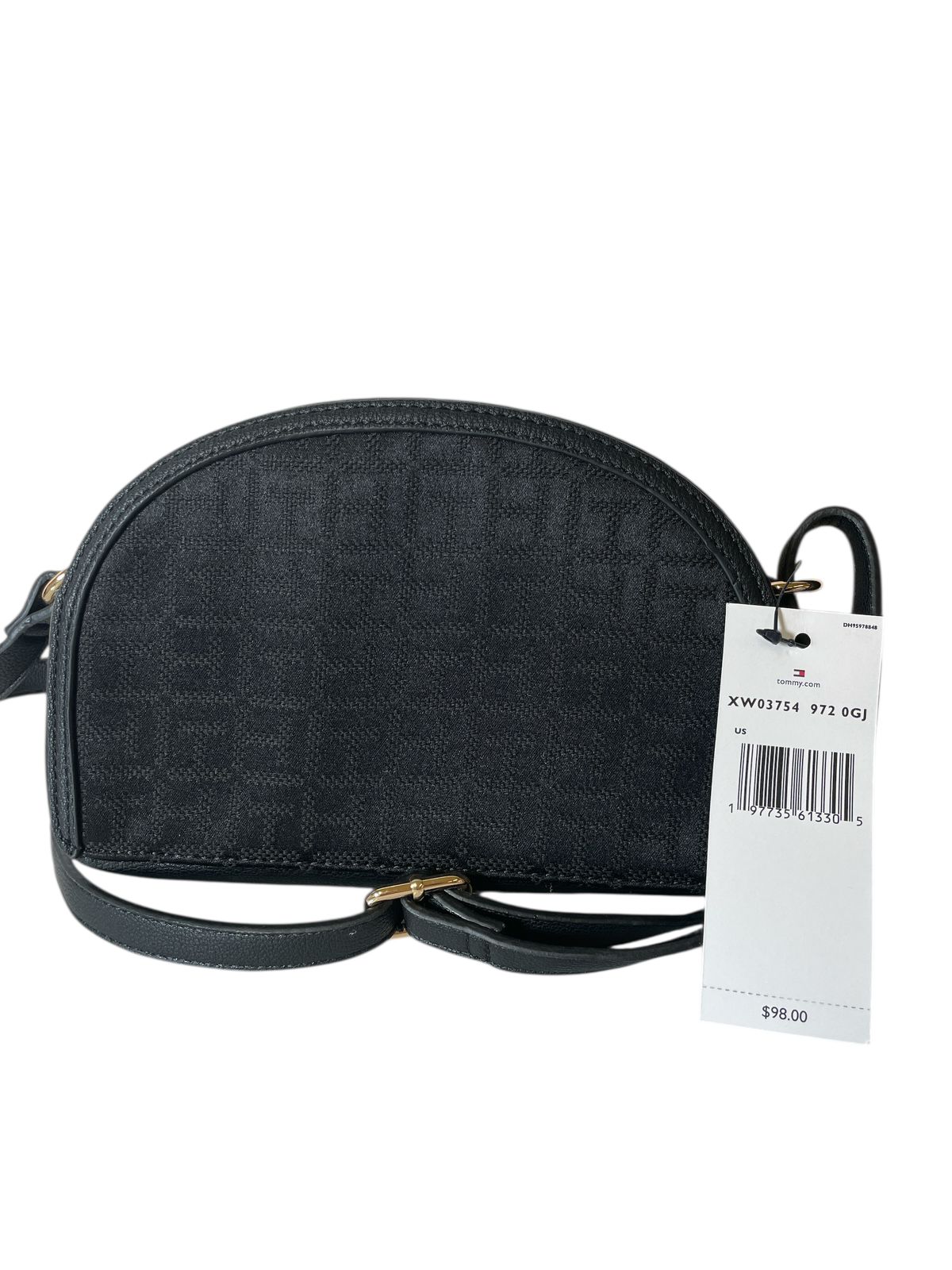 Bolsa Tommy Hilfiger Negra Domo Monograma | Crossbody Original