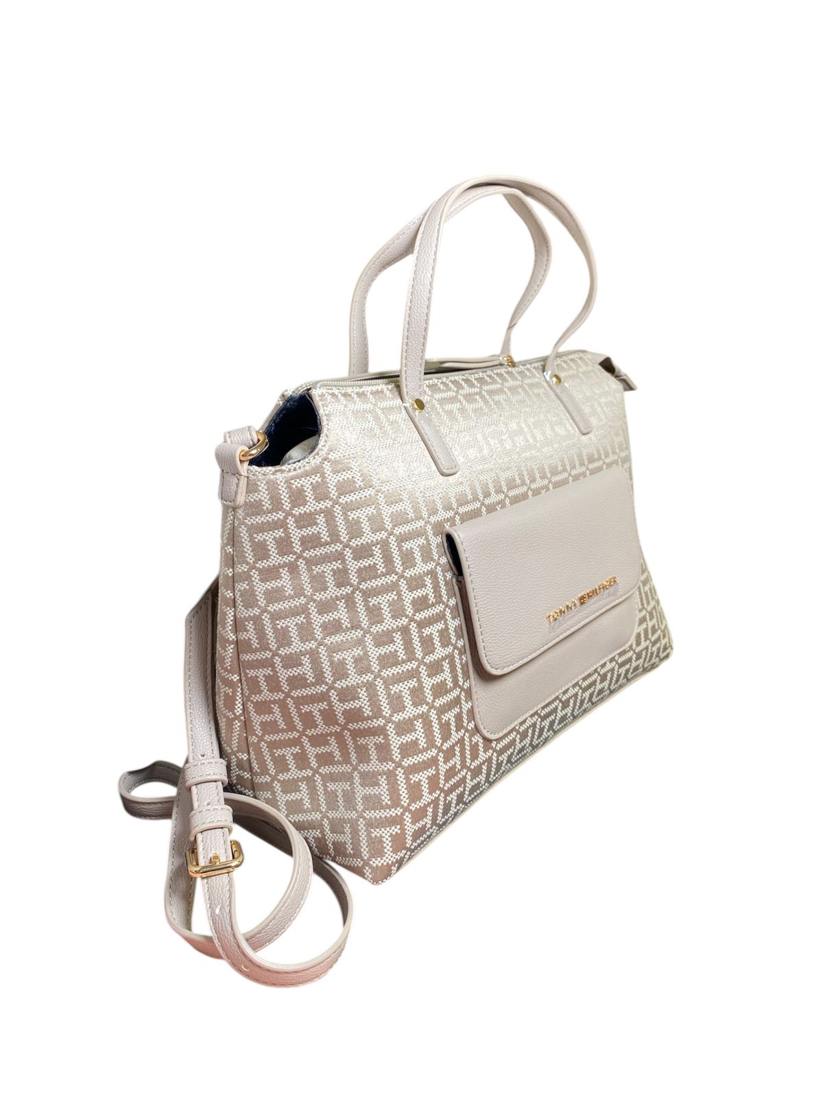 Bolso Tommy Hilfiger Gris con Monograma