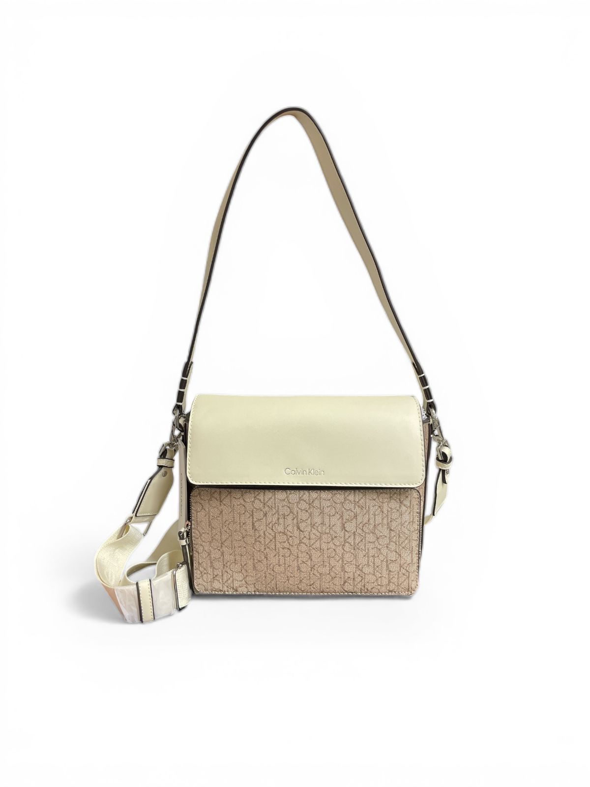 Crossbody Calvin Klein Monograma Beige