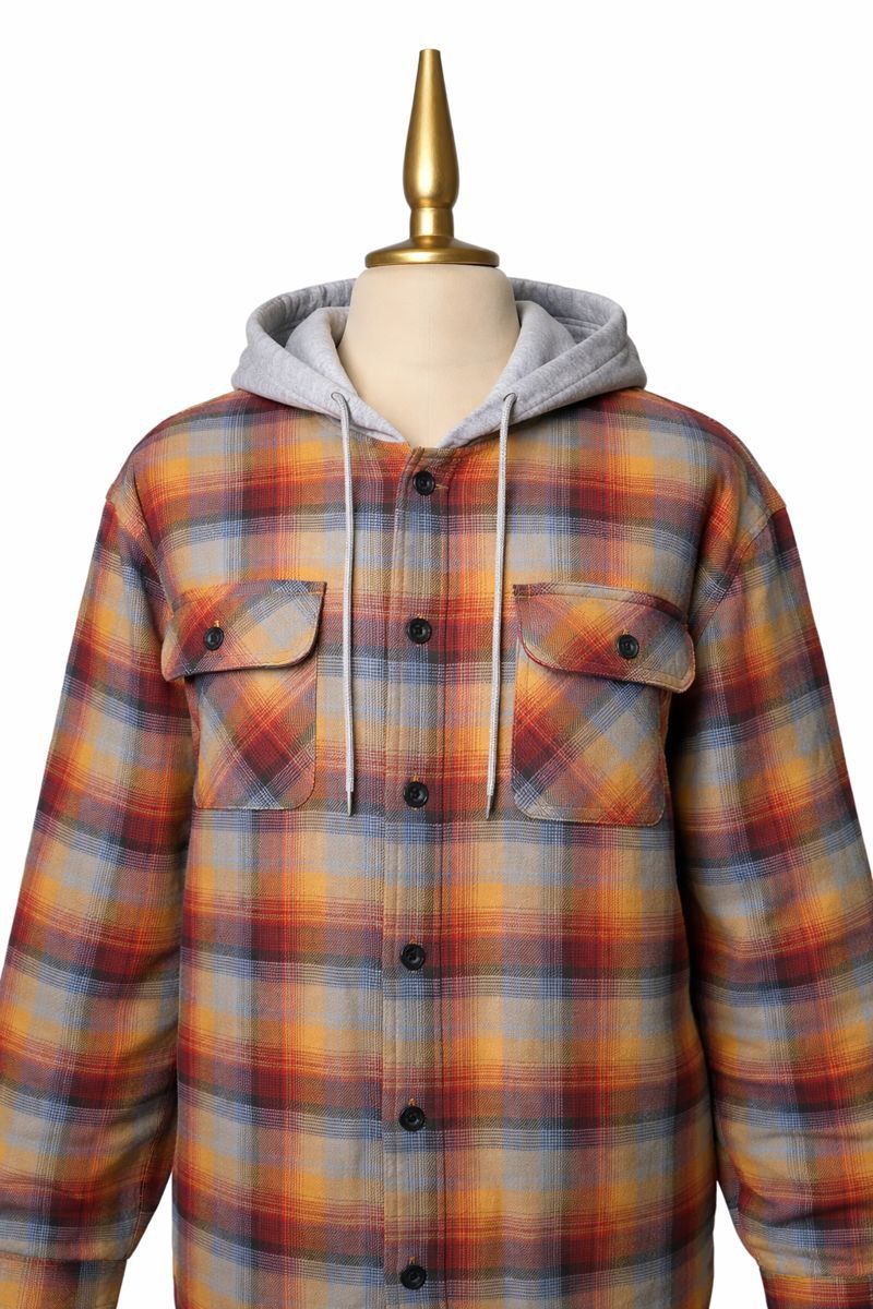 Camisa Flannel tipo Hoodie – Estilo Casual Urbano - TALLA M CABALLERO