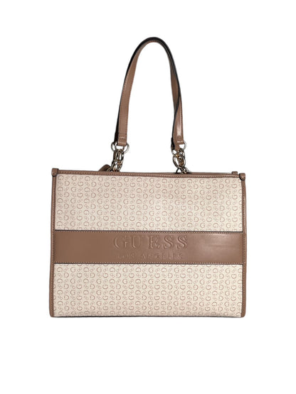 Bolsa Guess Los Ángeles Bicolor Beige y Café
