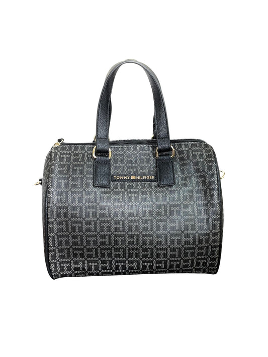 Bolso Satchel Negro Monograma Tommy Hilfiger