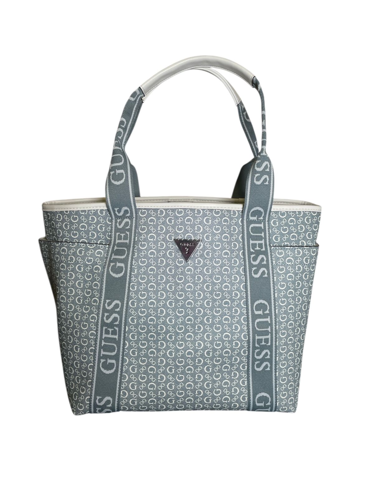 Bolsa Tote GUESS Monogram Azul – Elegancia diaria con gran capacidad