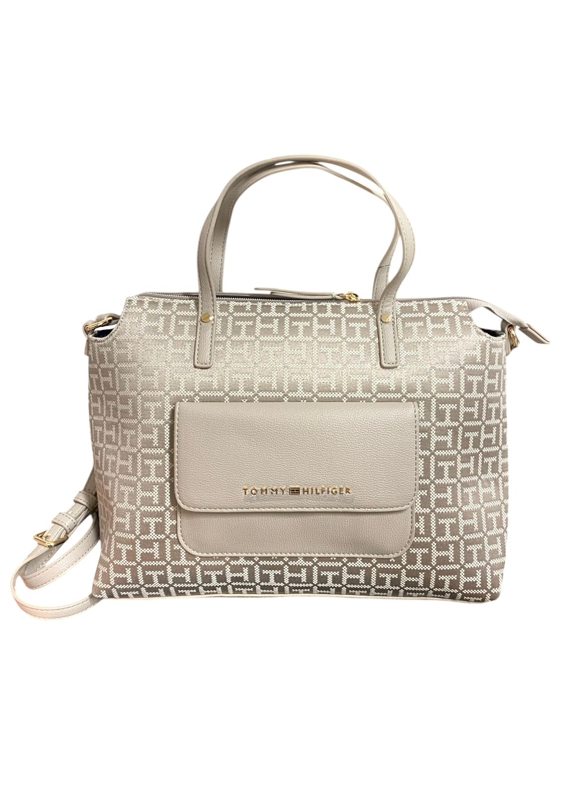 Bolso Tommy Hilfiger Gris con Monograma