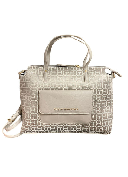 Bolso Tommy Hilfiger Gris con Monograma