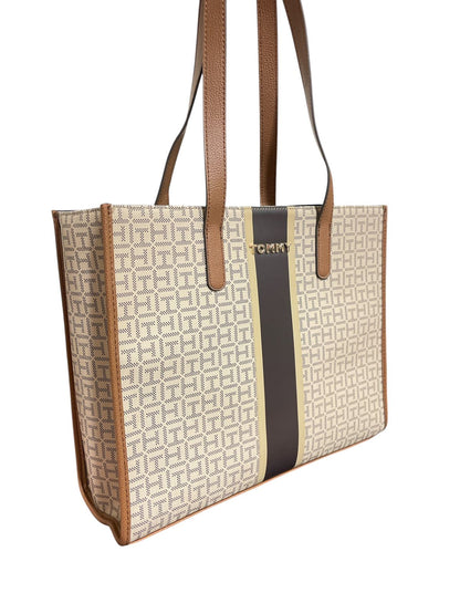 Bolso Tote Beige Monograma Tommy Hilfiger