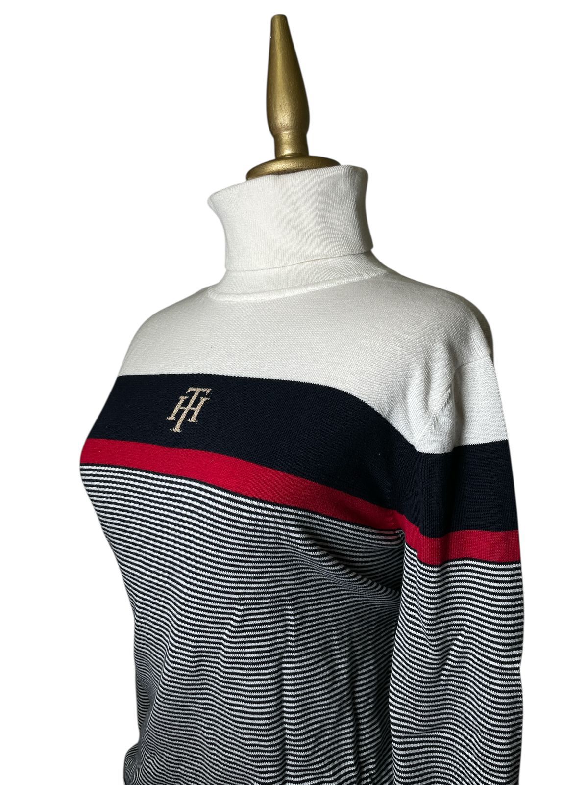 Suéter de Dama Cuello Alto a Rayas – TALLA L/G