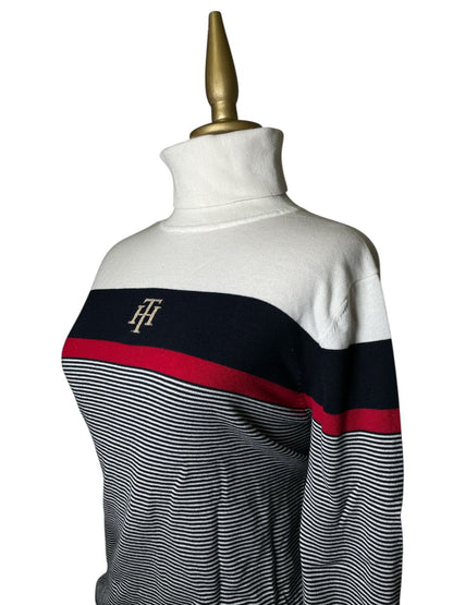 Suéter de Dama Cuello Alto a Rayas – TALLA L/G