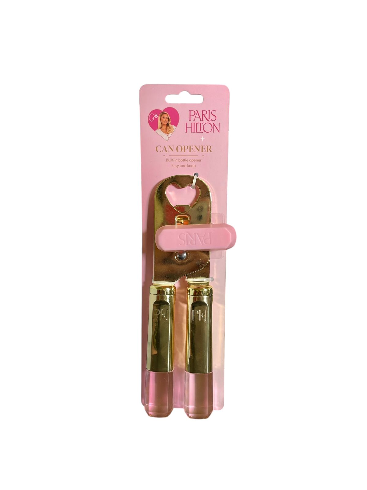 Abrelatas Paris Hilton con Destapador – Diseño Glam y Ergonómico